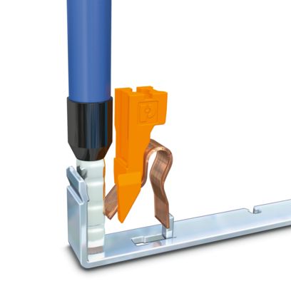 Push-in connection with terminal block current bars