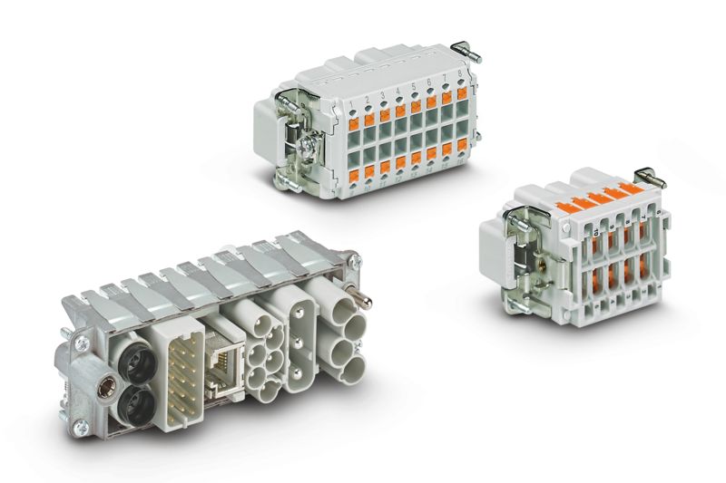 Inserts de contact HEAVYCONNEC modulaires et à nombre de pôles fixe