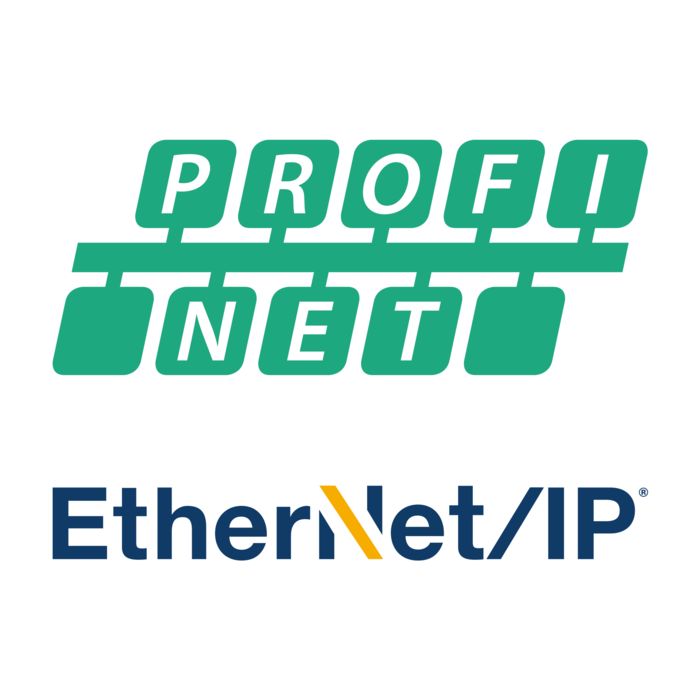  PROFINET- och EtherNet/IP™-logotyp