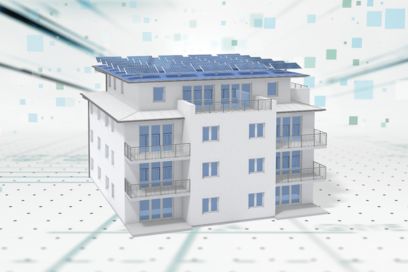 Interactive residential building with solar panels