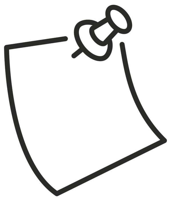 Outline eines angepinnten Zettels
