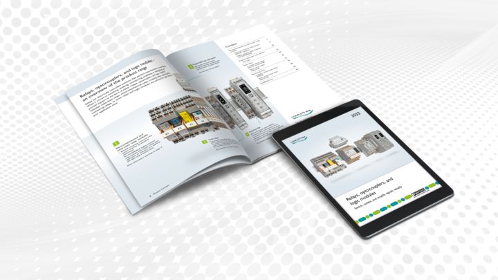 Photo de couverture de la brochure de produits Relais, optocoupleurs et modules logiques