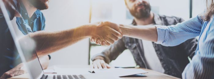 Partnerschaftliches Händeschütteln