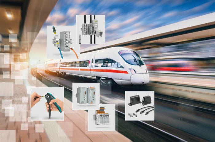Train with product portfolio for the rail industry