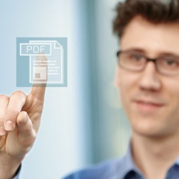 Una persona hace clic en el botón de PDF