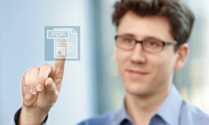 Mann zeigt auf PDF