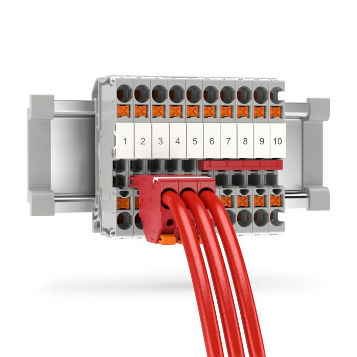 LPS-servicekontakt ansluten till en Push-X-radplint