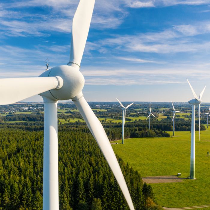Turbină eoliană în peisaj