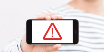 Warnung auf dem Smartphone