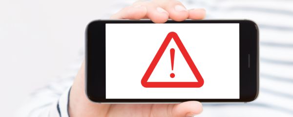 Warning on the smartphone