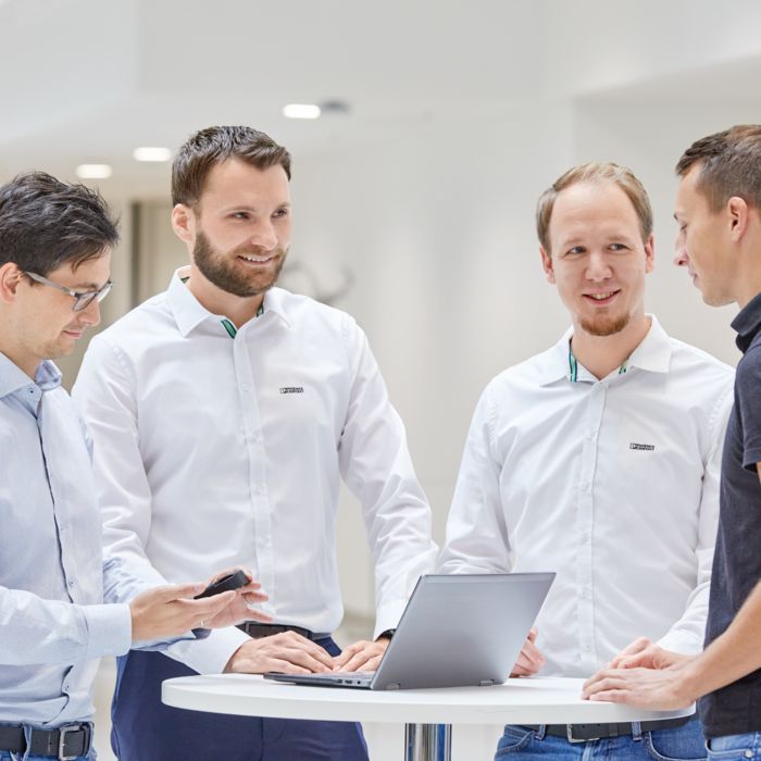 Employees in a meeting