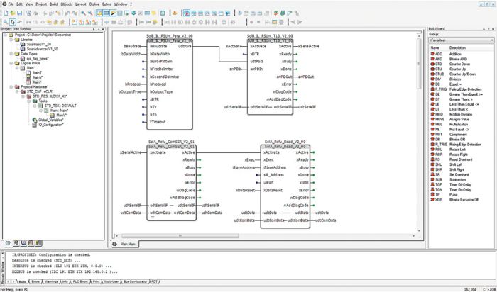 Excerpt from software for tracking PV panels