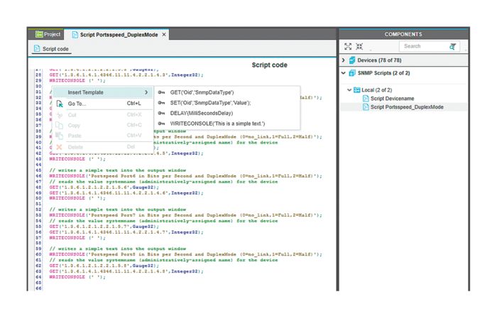 Configuration and diagnostics for every SNMP-capable device in the FL Network Manager