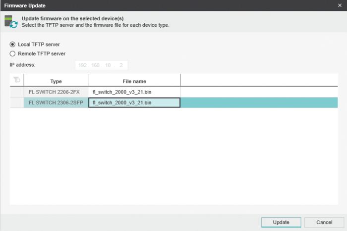 Multi-firmware update in FL NETWORK MANAGER