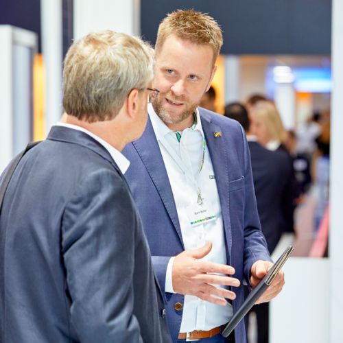 Customer meeting at the trade fair