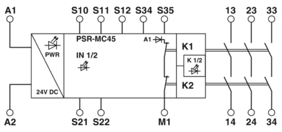 安全继电器-PSR-MC45-3NO-1DO-24DC-SP