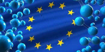 Hydrogen molecules with the European flag