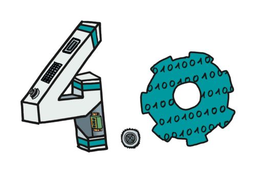 Industry 4.0 seminar sketch drawing