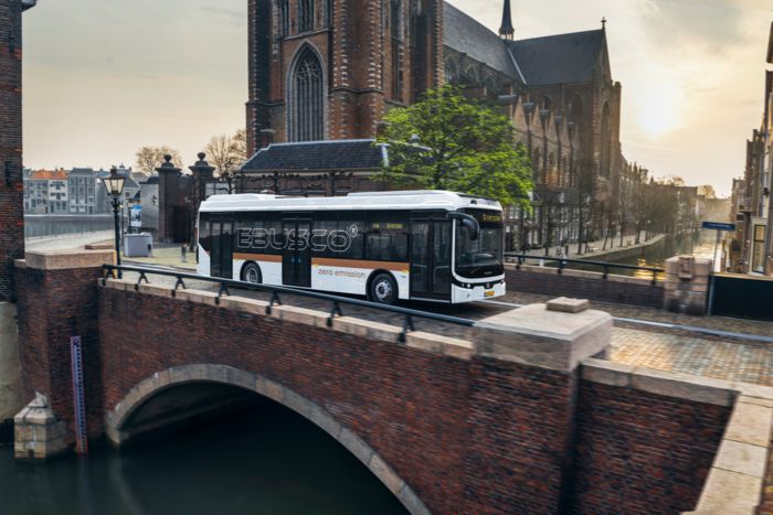 Electric bus from Ebusco with CCS vehicle charging inlets