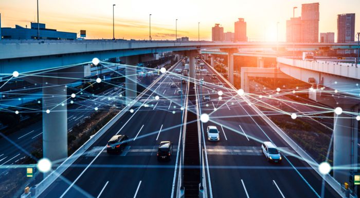 Straßenverkehr mit Netzwerk 
