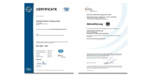 Environmental certification and laboratory accreditation in accordance with ISO 14001 as well as ISO/IEC 17025