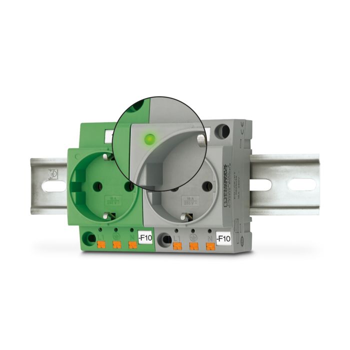 Sockets with status indicator