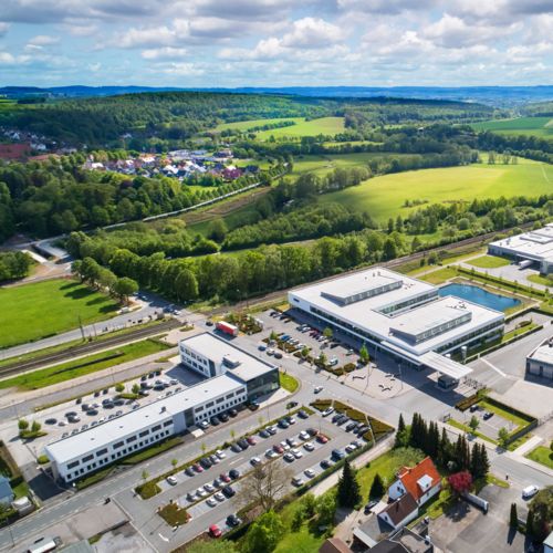 Le siège de Phoenix&nbsp;Contact&nbsp;E-Mobility à Schieder-Schwalenberg, en Rhénanie-du-Nord-Westphalie, Allemagne