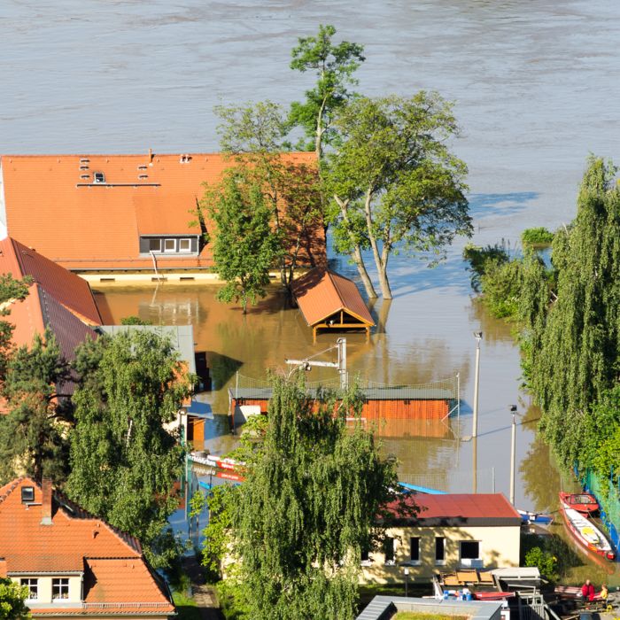 Flooded urban area