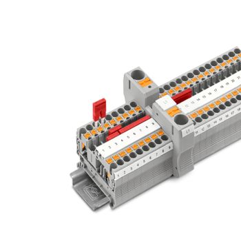 Jackbara funktionsblocksbryggor FBS insatta i push-in-radplintar