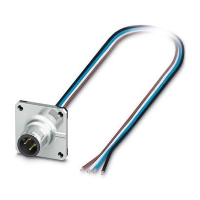 SACC-SQ-M12MS-4CON-20/0,5 - Device connector front mounting 