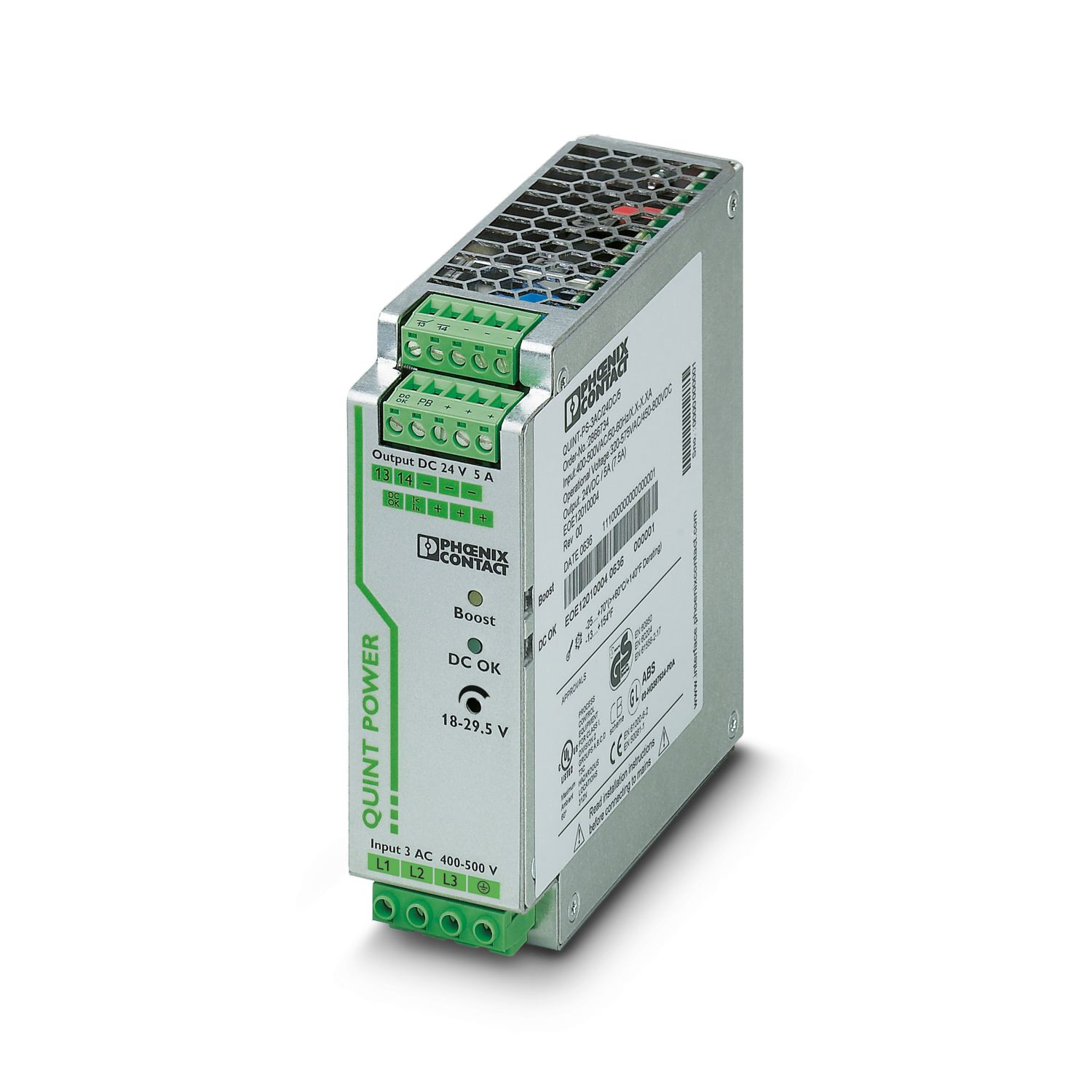 QUINT-PS/3AC/24DC/ 5 - Power supply unit - 2866734 | Phoenix QUINT-PS/3AC/24DC/ 5 - Power supply unit - 2866734 | Phoenix