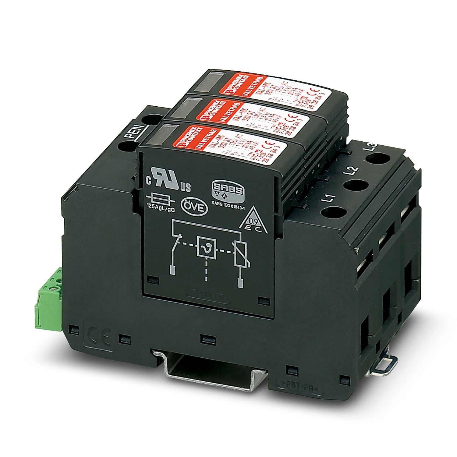 VAL-MS 320/3+0-FM - Type 2 surge arrester - 2920243