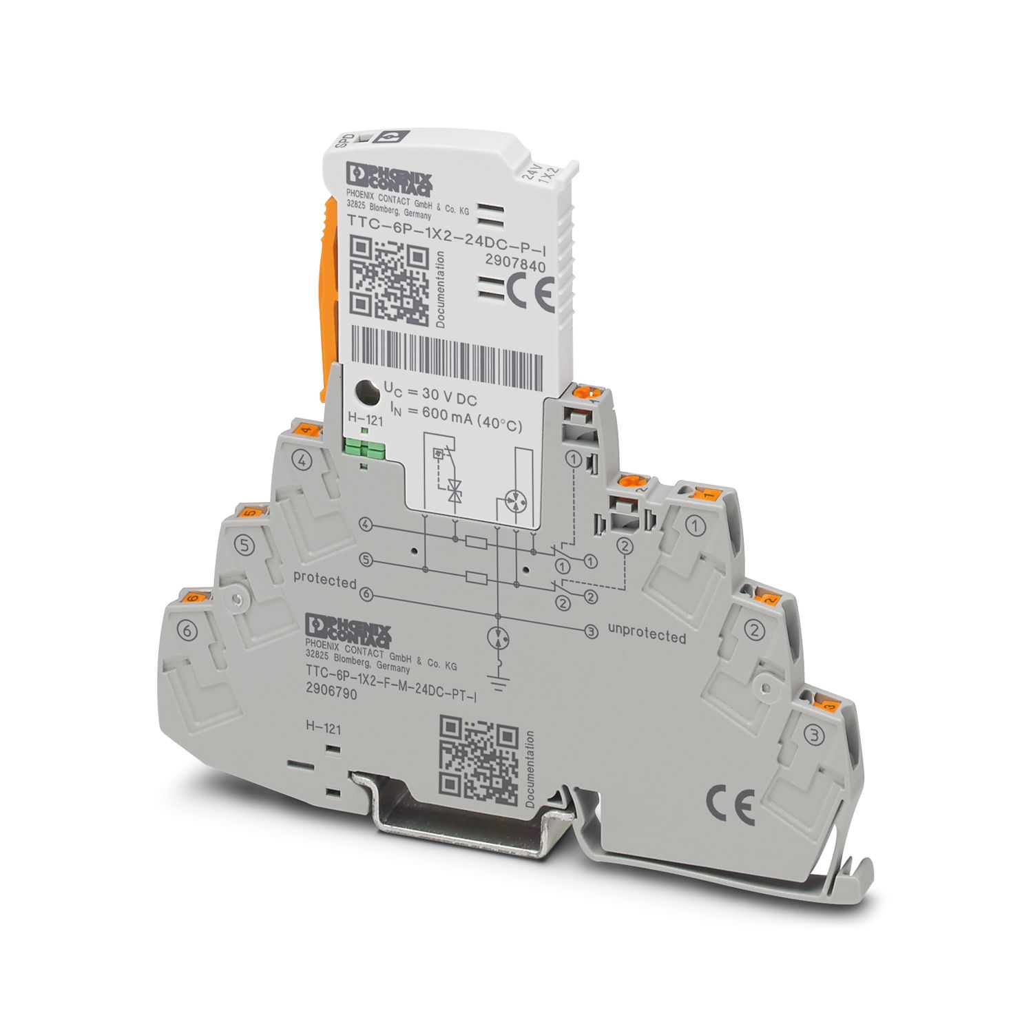 TTC-6P-1X2-F-M-24DC-PT-I - Surge protection device - 2906790