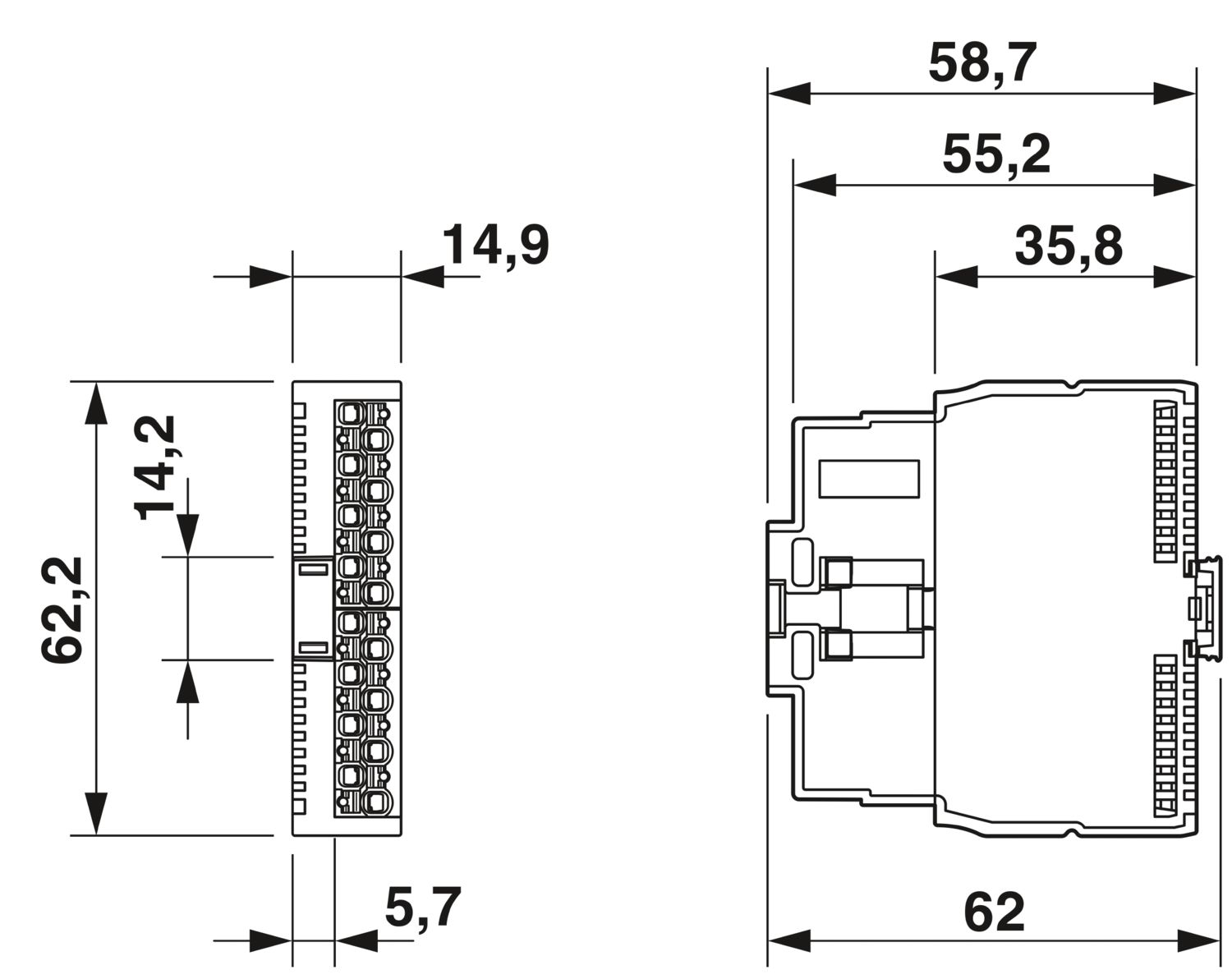 AXL SE UTH4 EF - Temperature module - 1182068 | Phoenix Contact AXL SE UTH4 EF - Temperature module - 1182068 | Phoenix Contact