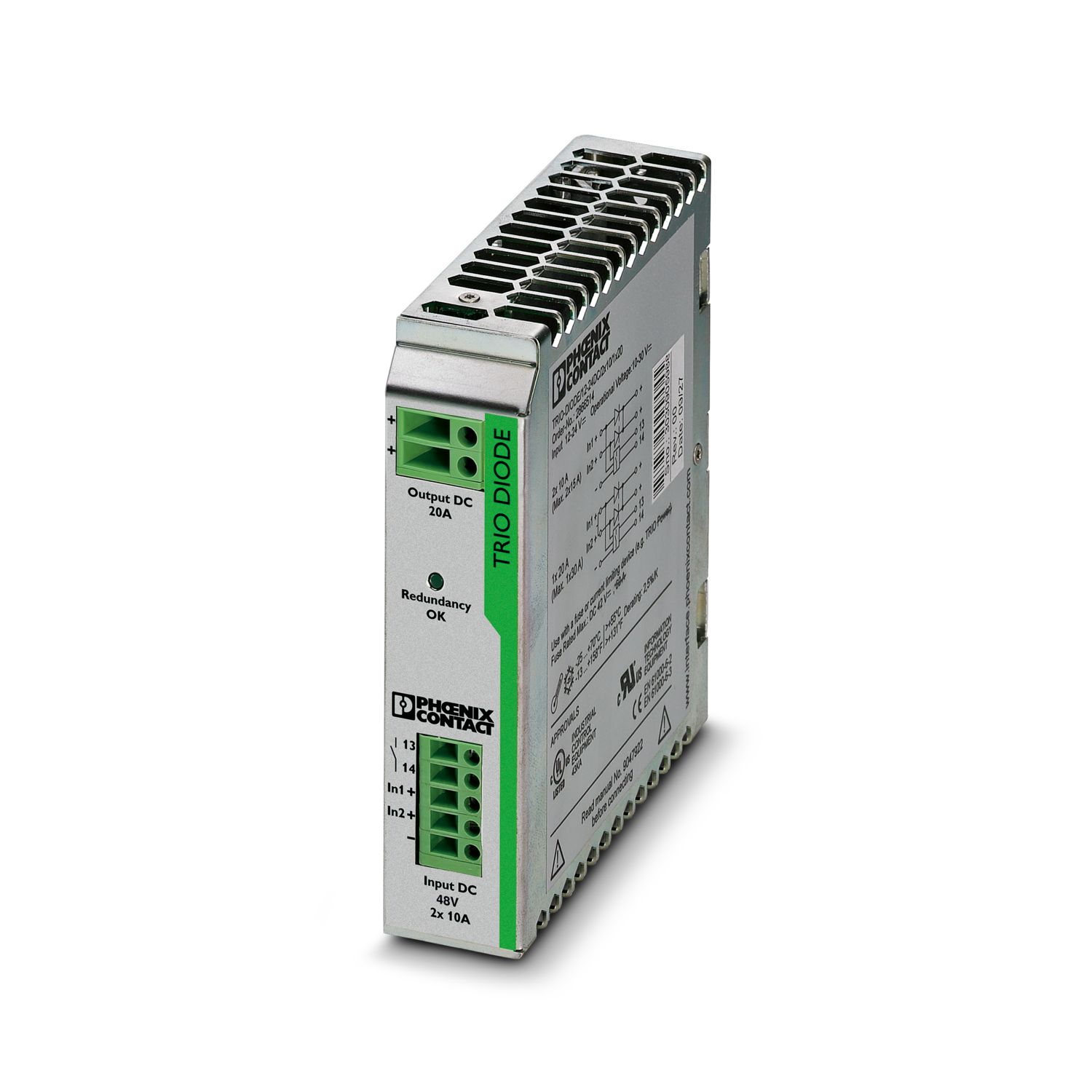TRIO-DIODE/48DC/2X10/1X20 - Redundancy module - 2866527 | Phoenix Contact TRIO-DIODE/48DC/2X10/1X20 - Redundancy module - 2866527 | Phoenix Contact