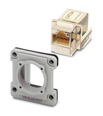 VS-08-A-RJ45/MOD-1-IP67-SET-BU - Panel-mount frame (1689488)
