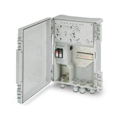 Interior view of the Smart Ethernet Box with open cover