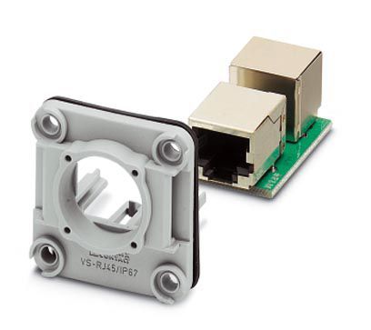VS-08-A-RJ/MOD-F-IP67-SET-BU - Panel-mount frame (1652910)