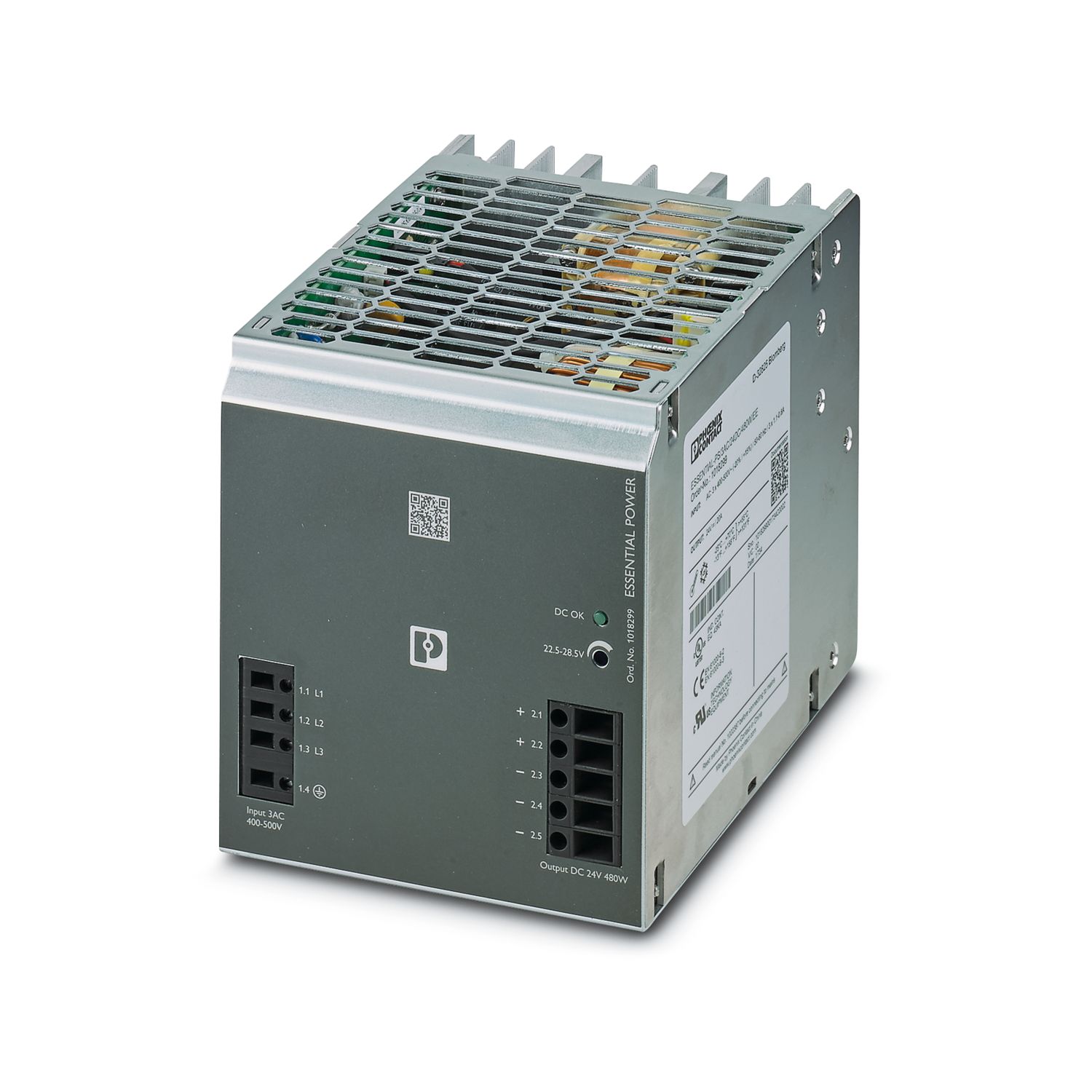 ESSENTIAL-PS/3AC/24DC/480W/EE - Power supply unit - 1018299 | Phoenix  Contact