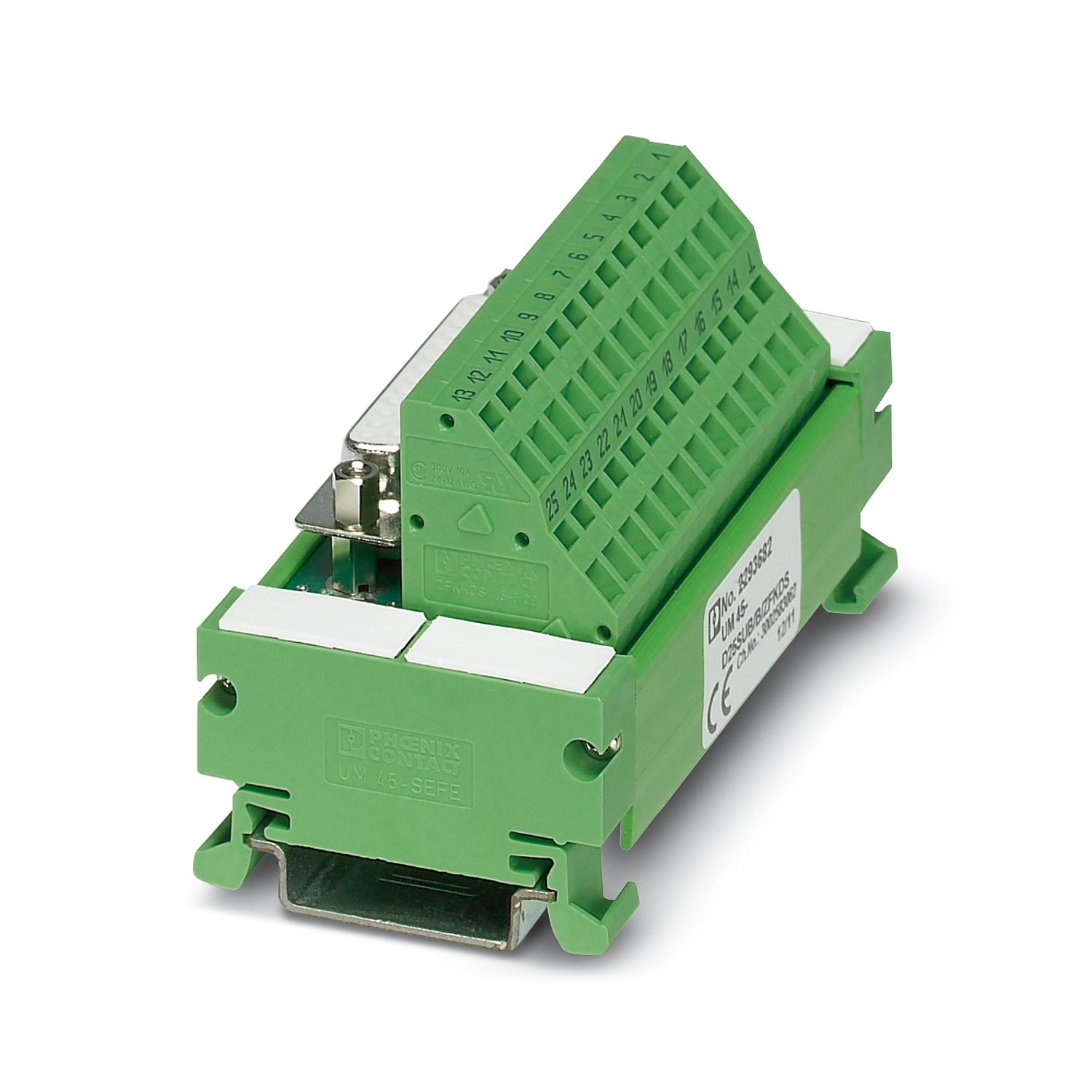 UM 45-D25SUB/B/ZFKDS - Termination board - 2293682 | Phoenix Contact UM 45-D25SUB/B/ZFKDS - Termination board - 2293682 | Phoenix Contact