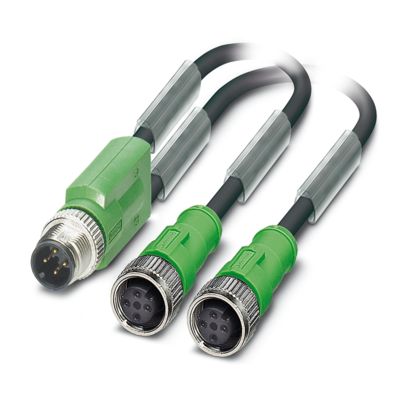 SAC-4P-M12Y/2X0,3-PUR/M12FS VP - Sensor-/Aktor-Kabel - 1510722