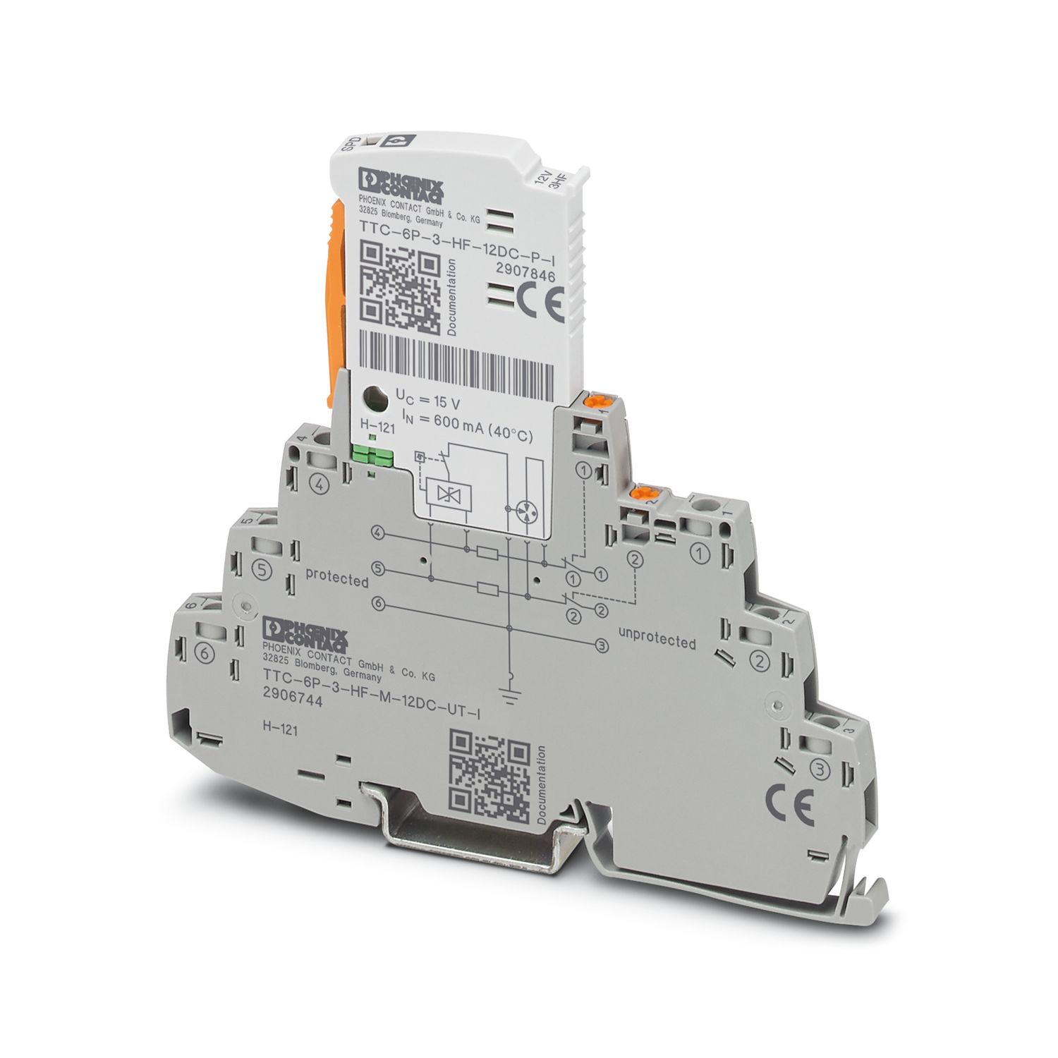 TTC-6P-3-HF-M-12DC-UT-I - Surge protection device - 2906744
