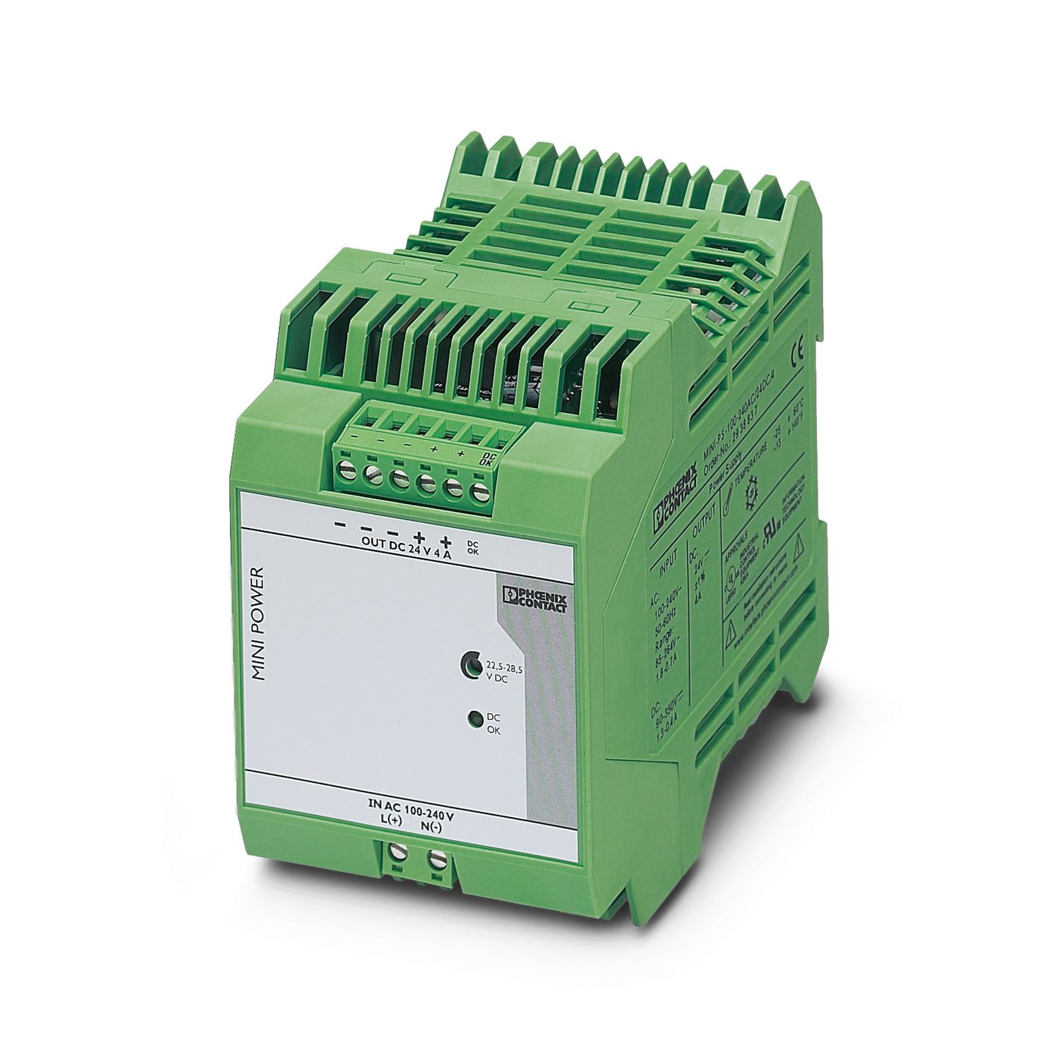 MINI-PS-100-240AC/24DC/4 - Power supply - 2938837 | Phoenix MINI-PS-100-240AC/24DC/4 - Power supply - 2938837 | Phoenix