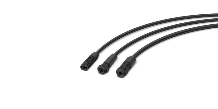 Three PV cables with different connectors