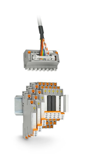 Sistema de relés modular com conexão de sistema 