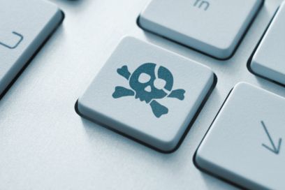 Skull on keyboard