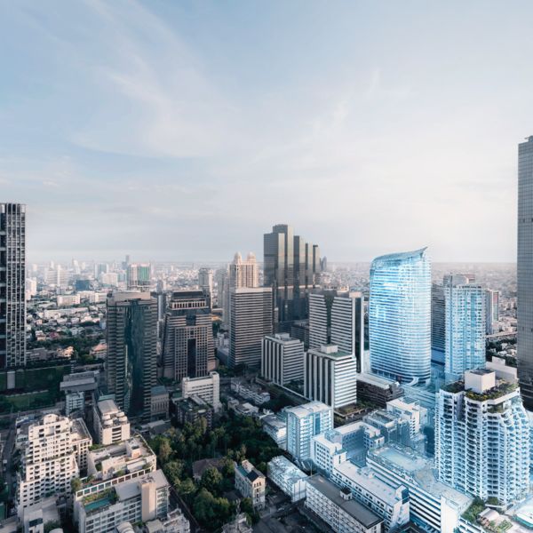 Bâtiments urbains avec domotique