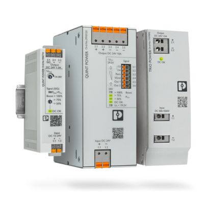 DC/DC converters for the DIN rail