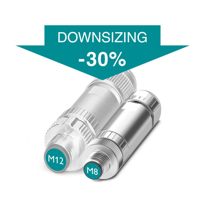 30 % Platzersparnis mit M8-Push-Lock-Steckverbindern