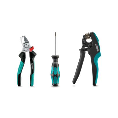 Hand tools for cutting, tightening, and crimping for industry and trade
